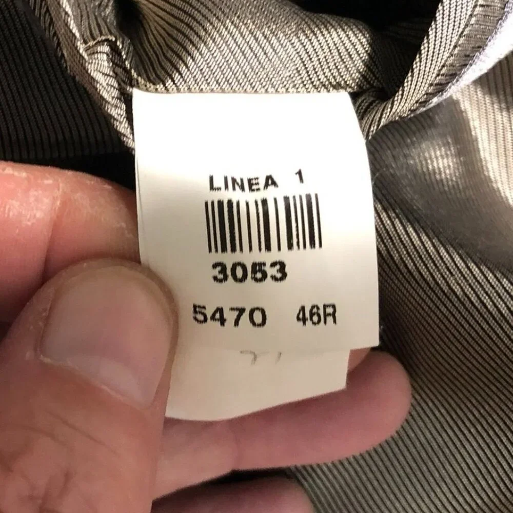 Oscar De La Renta Mens Blazer 46R Silk Wool Blend Gray Pinstripe